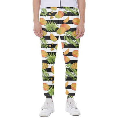Mango Fruit Striped Pattern Print Scuba Joggers