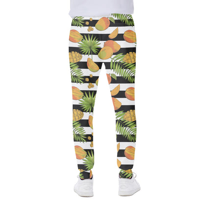 Mango Fruit Striped Pattern Print Scuba Joggers