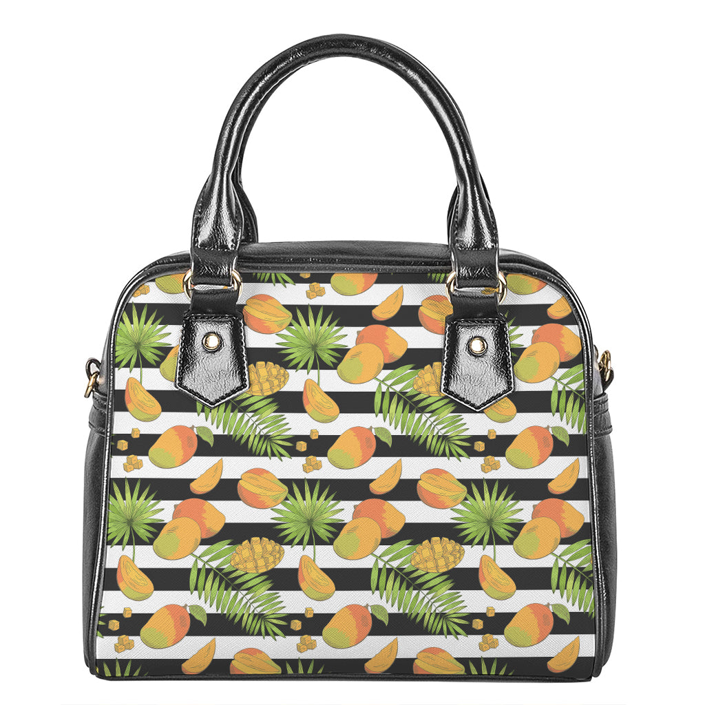 Mango Fruit Striped Pattern Print Shoulder Handbag