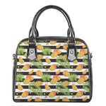 Mango Fruit Striped Pattern Print Shoulder Handbag