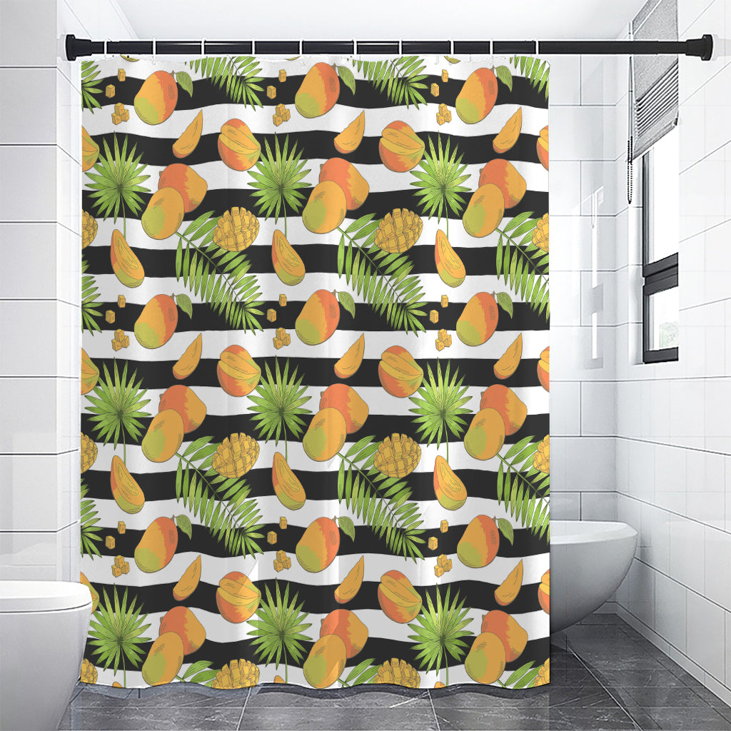 Mango Fruit Striped Pattern Print Shower Curtain