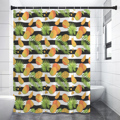 Mango Fruit Striped Pattern Print Shower Curtain