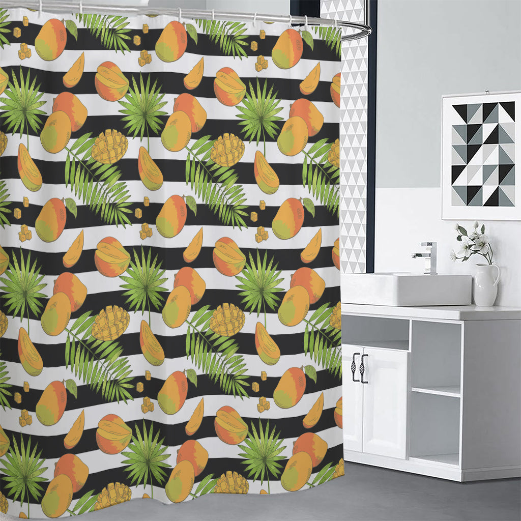 Mango Fruit Striped Pattern Print Shower Curtain