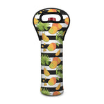 Mango Fruit Striped Pattern Print Single Neoprene Wine Tote