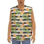 Mango Fruit Striped Pattern Print Sleeveless Baseball Jersey
