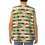 Mango Fruit Striped Pattern Print Sleeveless Baseball Jersey
