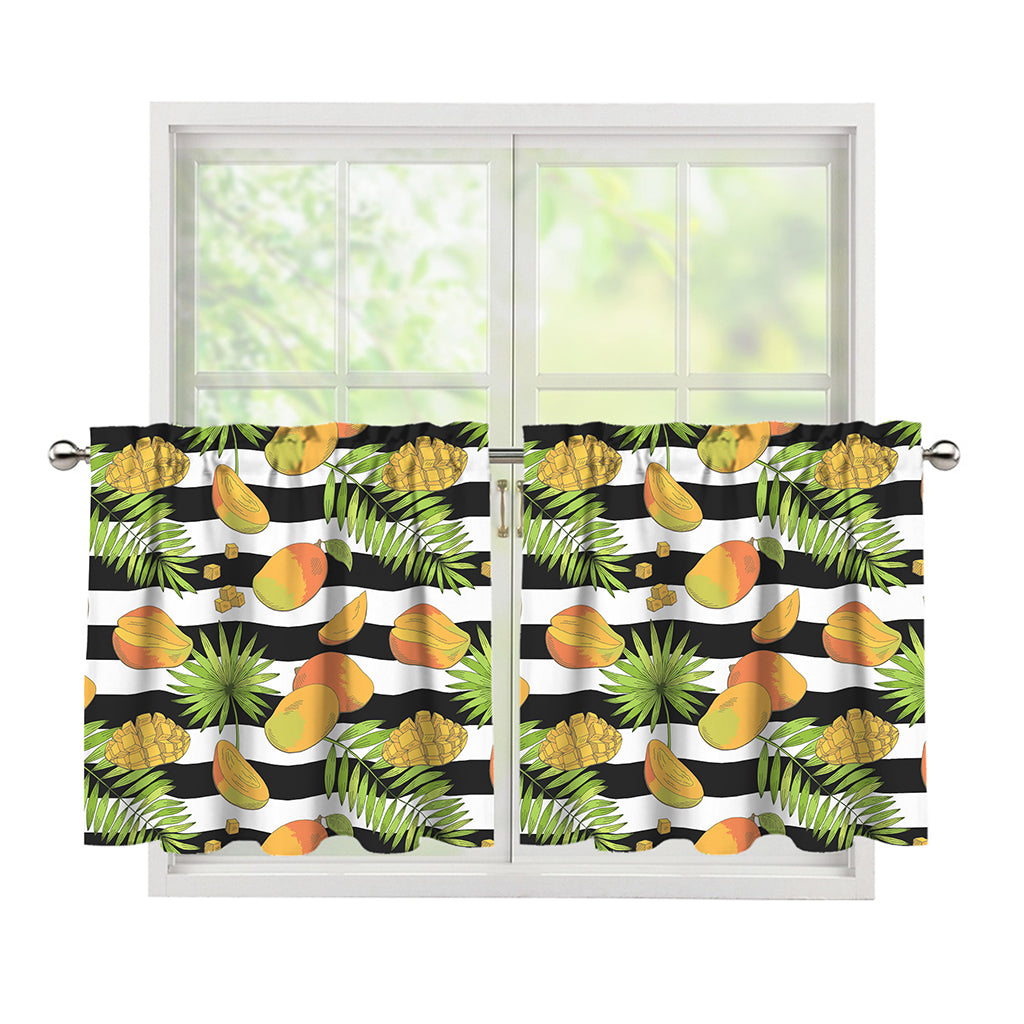 Mango Fruit Striped Pattern Print Tier Curtains