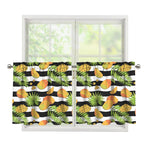 Mango Fruit Striped Pattern Print Tier Curtains