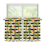 Mango Fruit Striped Pattern Print Tier Curtains