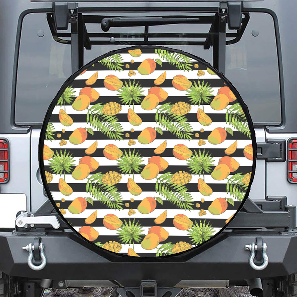 Mango Fruit Striped Pattern Print Tire Cover