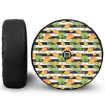 Mango Fruit Striped Pattern Print Tire Cover With Camera Hole