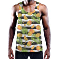 Mango Fruit Striped Pattern Print Men's Workout Tank Top