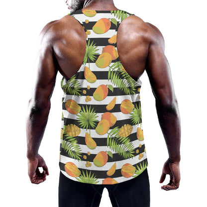 Mango Fruit Striped Pattern Print Training Tank Top