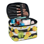 Mango Fruit Striped Pattern Print Travel Makeup Bag