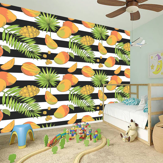 Mango Fruit Striped Pattern Print Wall Sticker