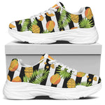 Mango Fruit Striped Pattern Print White Chunky Shoes