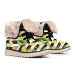 Mango Fruit Striped Pattern Print Winter Boots