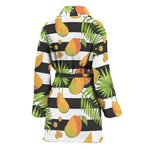 Mango Fruit Striped Pattern Print Women's Bathrobe