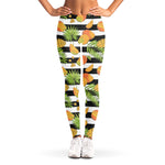 Mango Fruit Striped Pattern Print Women's Leggings