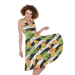 Mango Fruit Striped Pattern Print Women's Sleeveless Dress