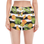 Mango Fruit Striped Pattern Print Women's Split Running Shorts