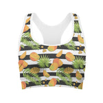 Mango Fruit Striped Pattern Print Women's Sports Bra