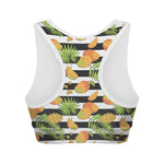 Mango Fruit Striped Pattern Print Women's Sports Bra