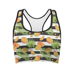 Mango Fruit Striped Pattern Print Women's Sports Bra