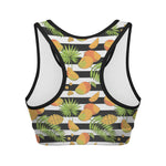 Mango Fruit Striped Pattern Print Women's Sports Bra