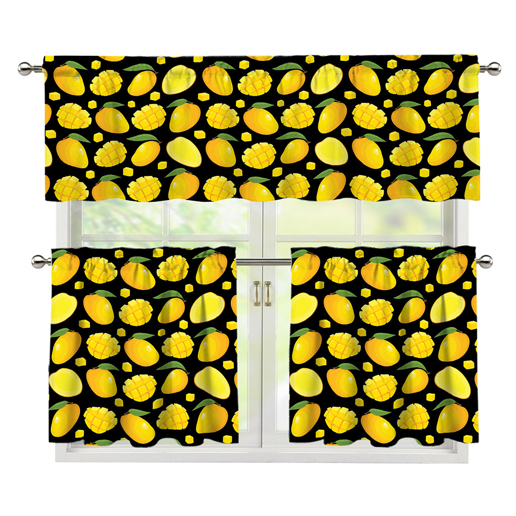 Mango Pattern Print 3 Piece Kitchen Curtains