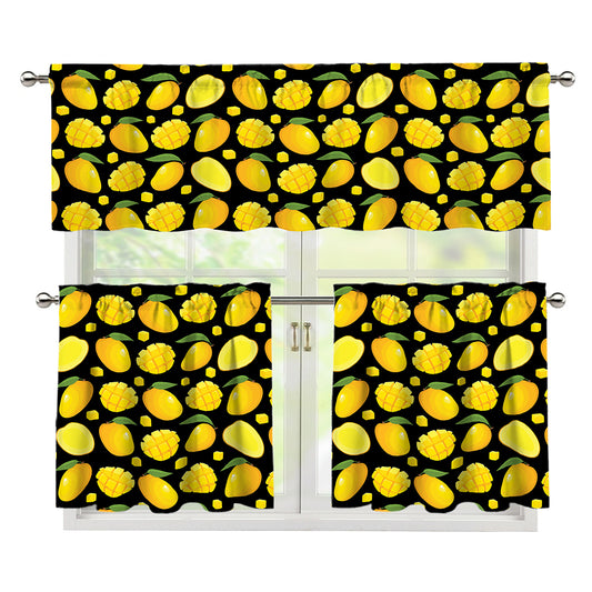 Mango Pattern Print 3 Piece Kitchen Curtains