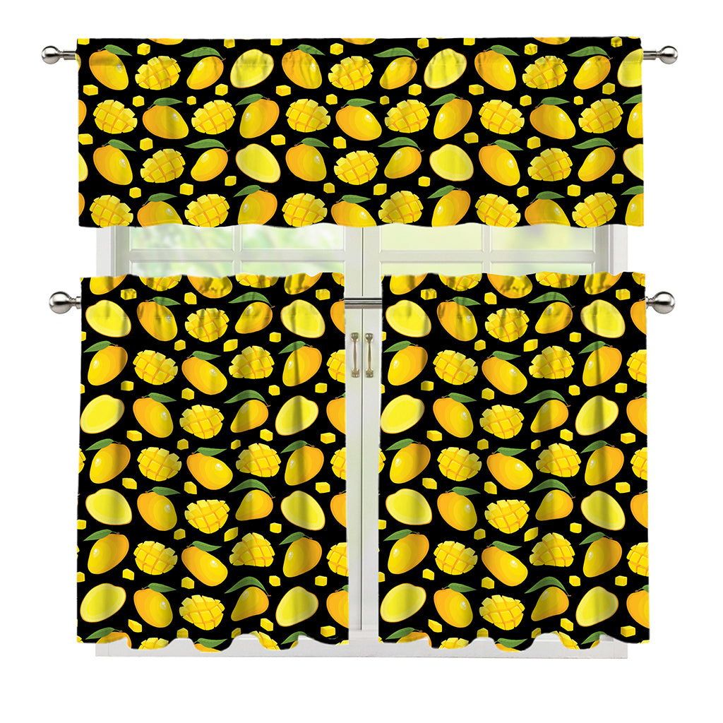 Mango Pattern Print 3 Piece Kitchen Curtains