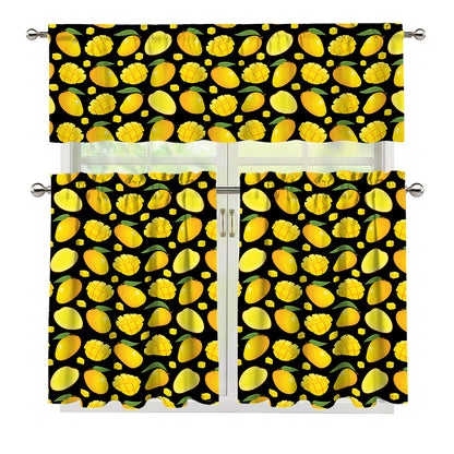 Mango Pattern Print 3 Piece Kitchen Curtains