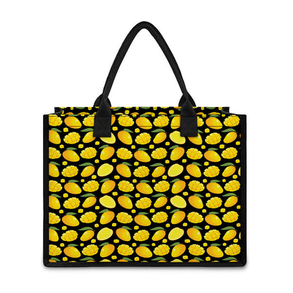 Mango Pattern Print Canvas Tote Bag