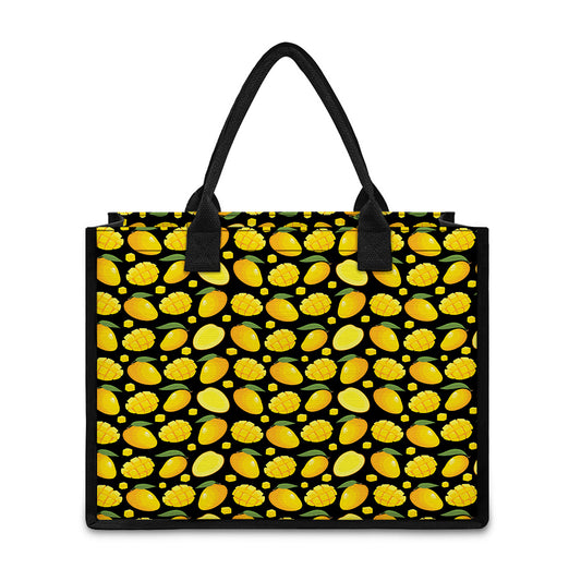 Mango Pattern Print Canvas Tote Bag