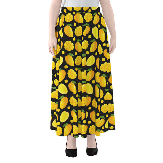 Mango Pattern Print Chiffon Maxi Skirt