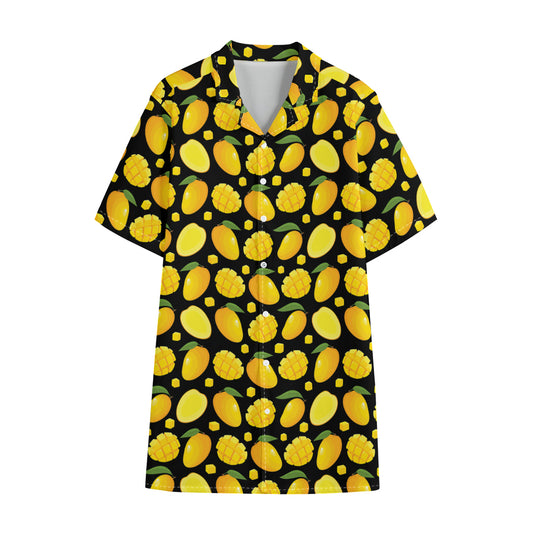 Mango Pattern Print Cotton Hawaiian Shirt