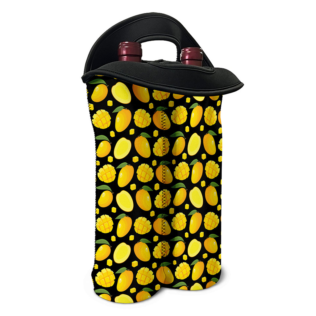 Mango Pattern Print Double Neoprene Wine Tote