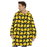 Mango Pattern Print Hoodie Blanket