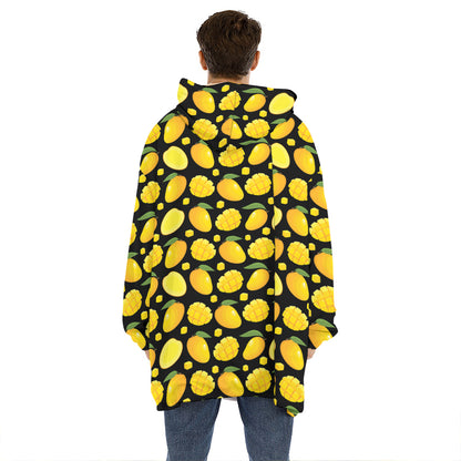 Mango Pattern Print Hoodie Blanket