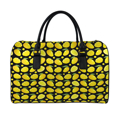 Mango Pattern Print Leather Duffle Bag