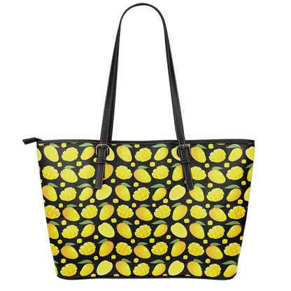 Mango Pattern Print Leather Tote Bag