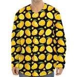 Mango Pattern Print Long Sleeve Baseball Jersey