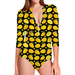 Mango Pattern Print Long Sleeve Swimsuit