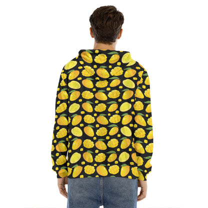 Mango Pattern Print Men's Velvet Pullover Hoodie
