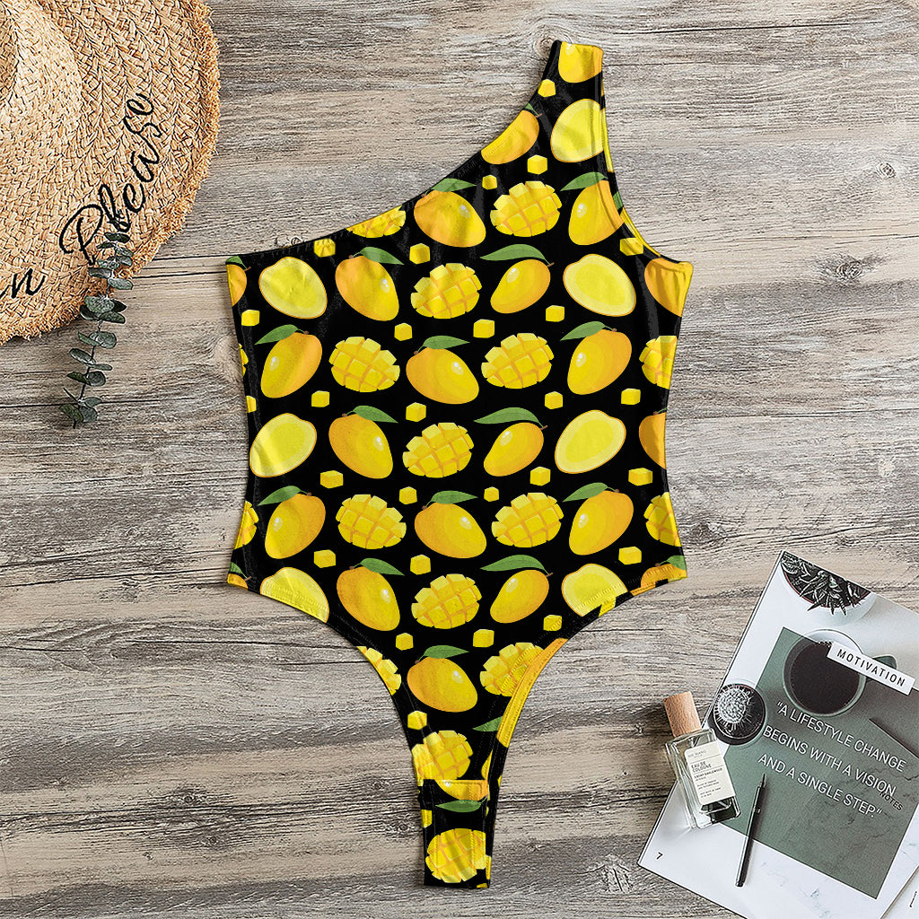 Mango Pattern Print One Shoulder Bodysuit