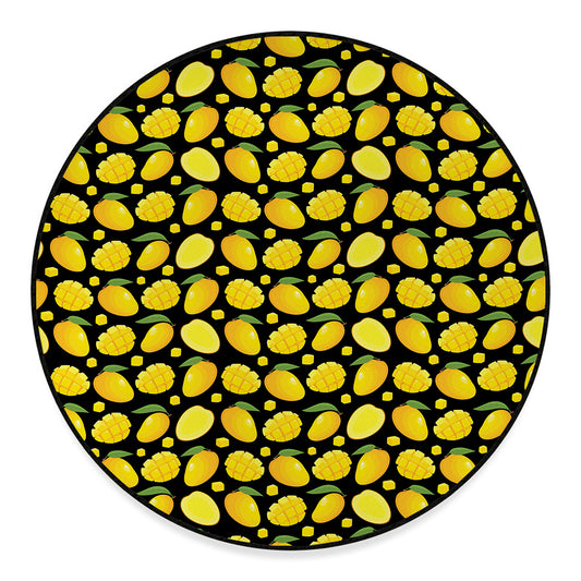 Mango Pattern Print Round Floor Mat