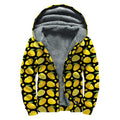Mango Pattern Print Sherpa Lined Zip Up Hoodie