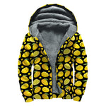 Mango Pattern Print Sherpa Lined Zip Up Hoodie