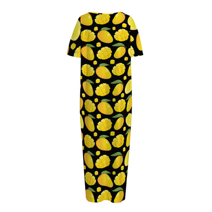 Mango Pattern Print Short Sleeve Long Nightdress